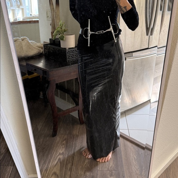 The most avante-garde belt I own. Black leather with metal bars main image 4